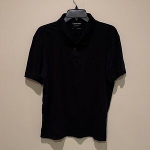 Calvin Klein Men’s Black Polo Shirt with Subtle Logo